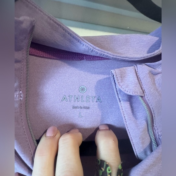 Athleta purple  Half Zip Longsleeve run pullover top jacket Sz large - Picture 4 of 7